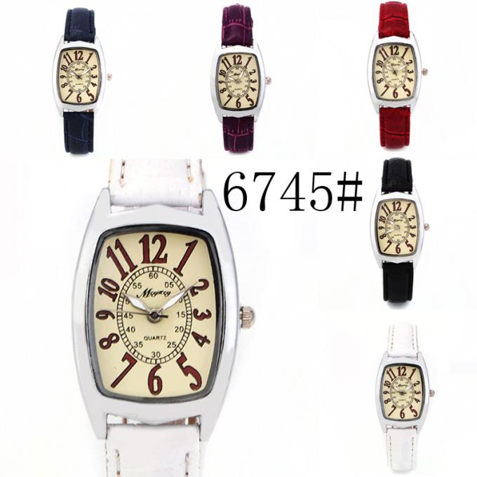 Đồng hồ đeo tay nữ thời trang WJ-8416 Đồng hồ đeo tay hợp kim màu đen Dây đeo bằng da 11 màu Đồng hồ đeo tay nữ