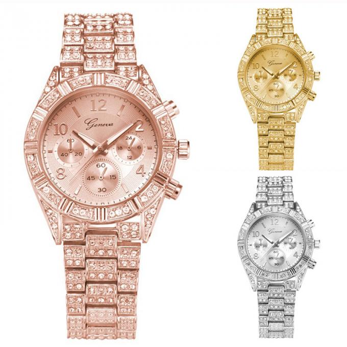 WJ-6433 Nhà máy Nghĩa trang Thời trang Vàng Luxury Lady Đồng hồ đeo tay Hợp kim Nữ Đồng hồ đeo tay Trang sức Đồng hồ đeo tay cho nữ