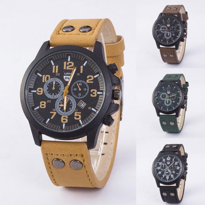 WJ-6931 2018 SOKI Brand New Design Color Match Color Leather for Men Quartz Đồng hồ đeo tay có ngày