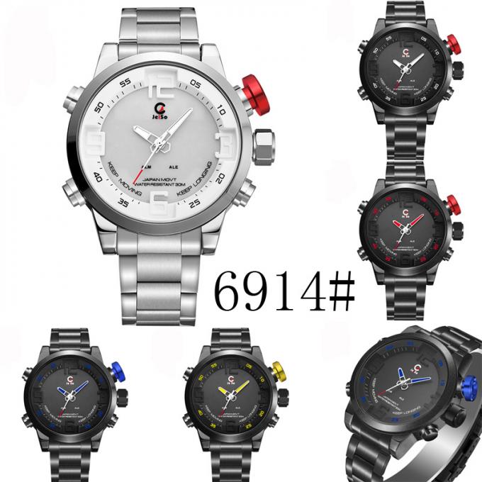 WJ-6308 Naviforce Day Date Thương hiệu Đồng hồ đeo tay Quartz Nhật Bản Đồng hồ đeo tay nam Movt Men Thép không gỉ Đồng hồ chống nước