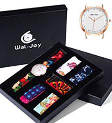 Wal-Joy Thương hiệu Dây đeo dệt kim Hộp sang trọng Set Đồng hồ nam Quartz ngoài trời 2017