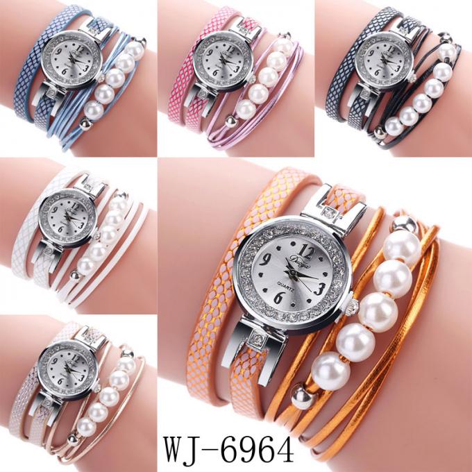 WJ-7029 Đồng hồ nữ kim cương thời trang hoa vòng tay đồng hồ đeo tay da đồng hồ đeo tay