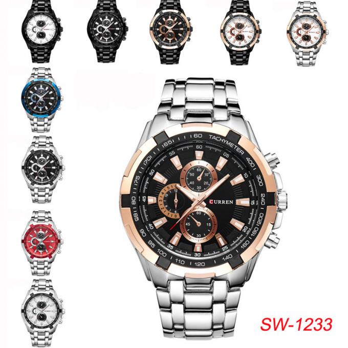 Đồng hồ đeo tay nam bằng thép không gỉ WJ-7604 MEGIR 2027 Tự động Ngày nhỏ Ba Meedle Thời trang Đồng hồ đeo tay nam