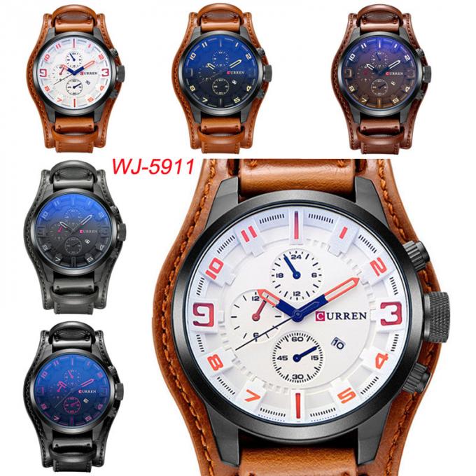 Đồng hồ đeo tay nam bằng thép không gỉ WJ-7604 MEGIR 2027 Tự động Ngày nhỏ Ba Meedle Thời trang Đồng hồ đeo tay nam