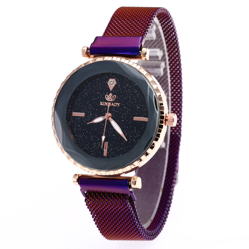 WJ-7867 Colorful Newest Creative Fashion Lady Hand Watch Charming Magnet Buckle Mesh Belt Women Watches